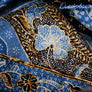 Blue Batik Silk Sarong Hand-Drawn - OutOfAsia